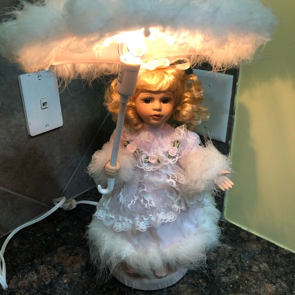 Beautiful parasol Doll with Light